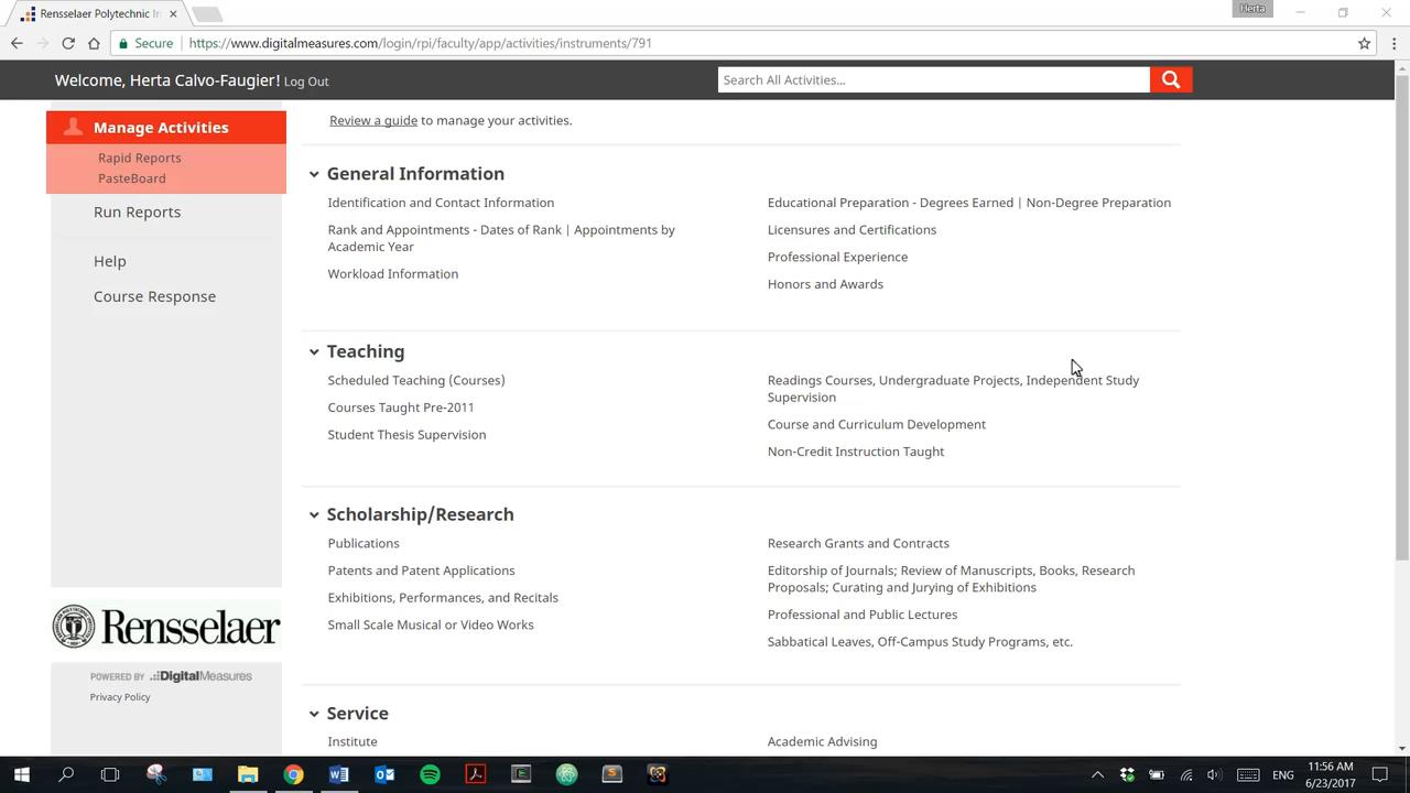 Digital Measures - Generating a Syllabus Report